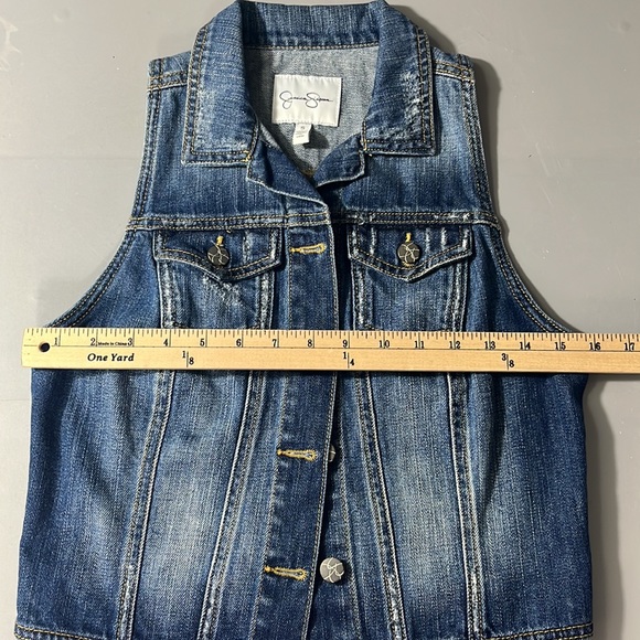 Jessica Simpson blue pixie denim vest size S - Picture 4 of 6